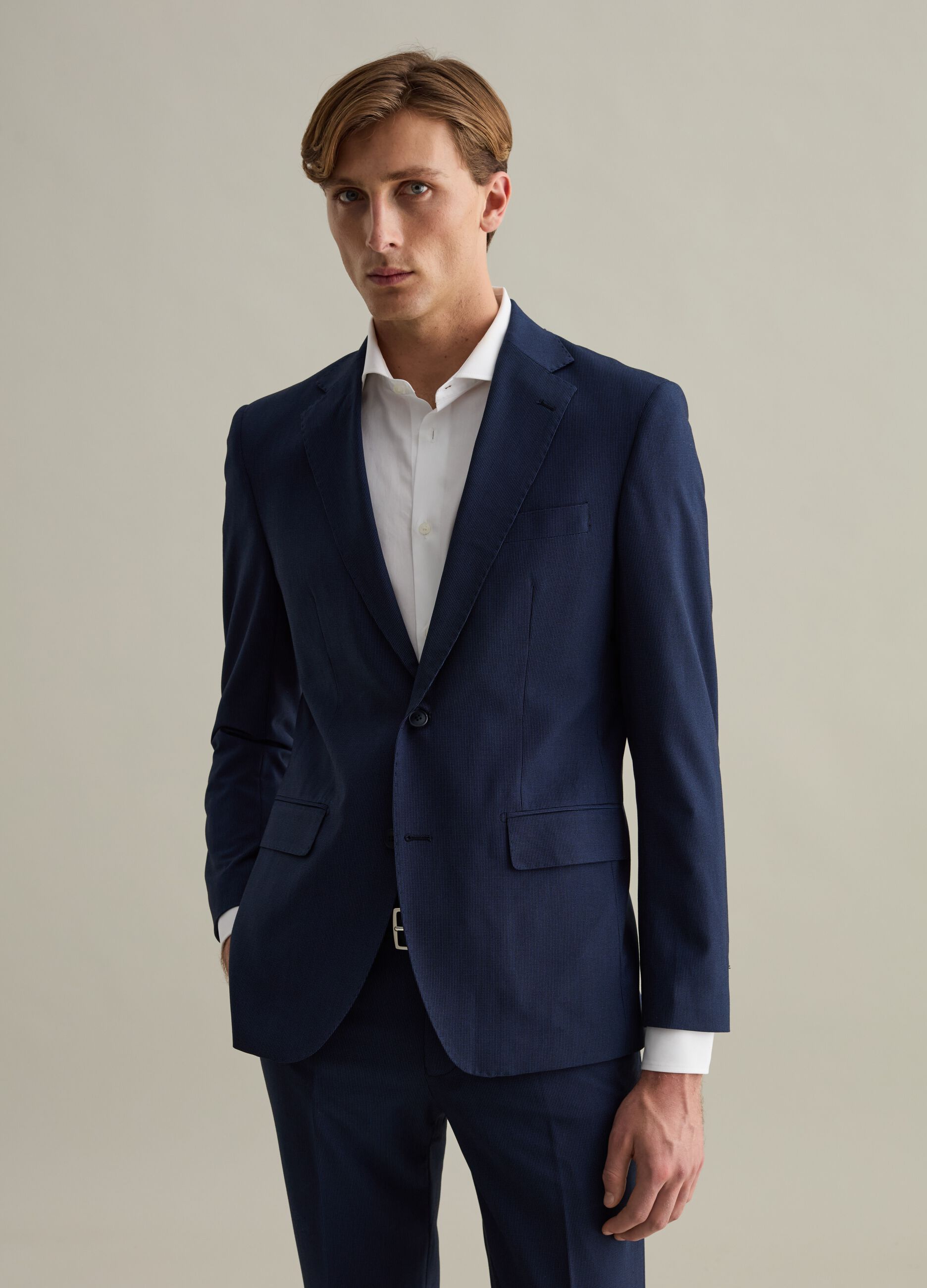 Easy-fit blazer with micro pattern