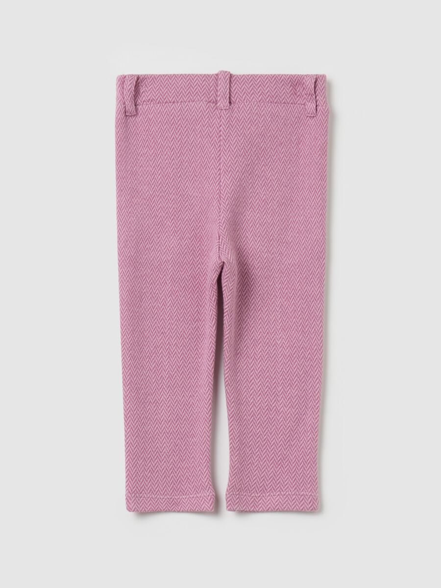 Cotton trousers with herringbone weave_1