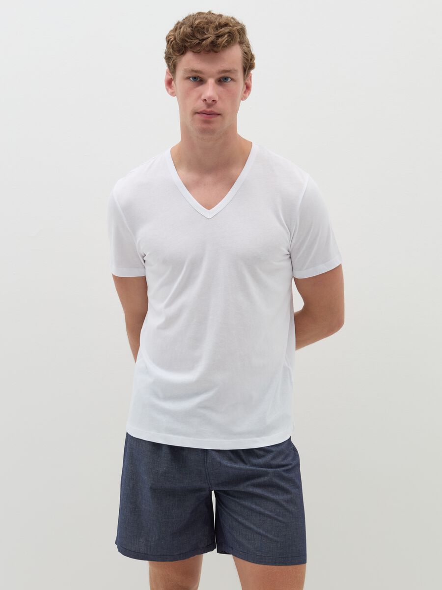 Two-pack undershirts with V neckline in jersey_0