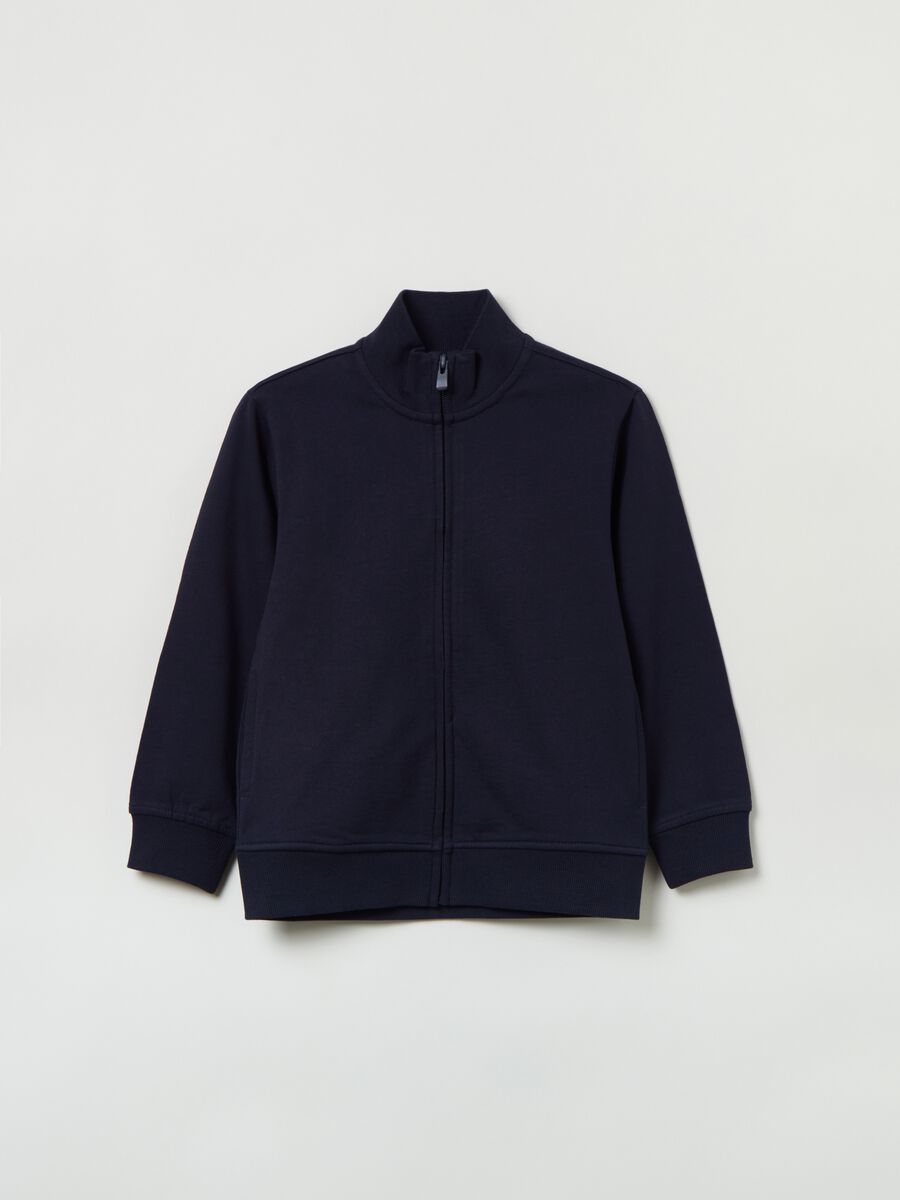 Full-zip in French Terry a collo alto_0