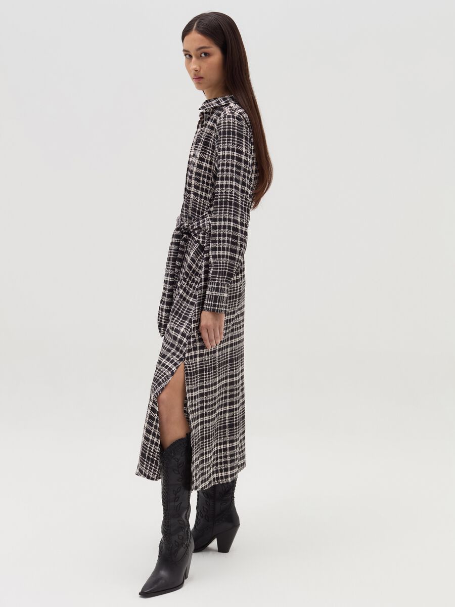 Long shirt dress in prince of Wales_1