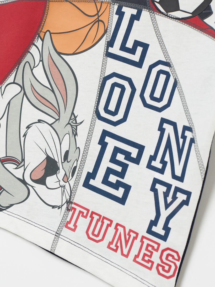 Colourblock T-shirt with Bugs Bunny and Daffy Duck_3
