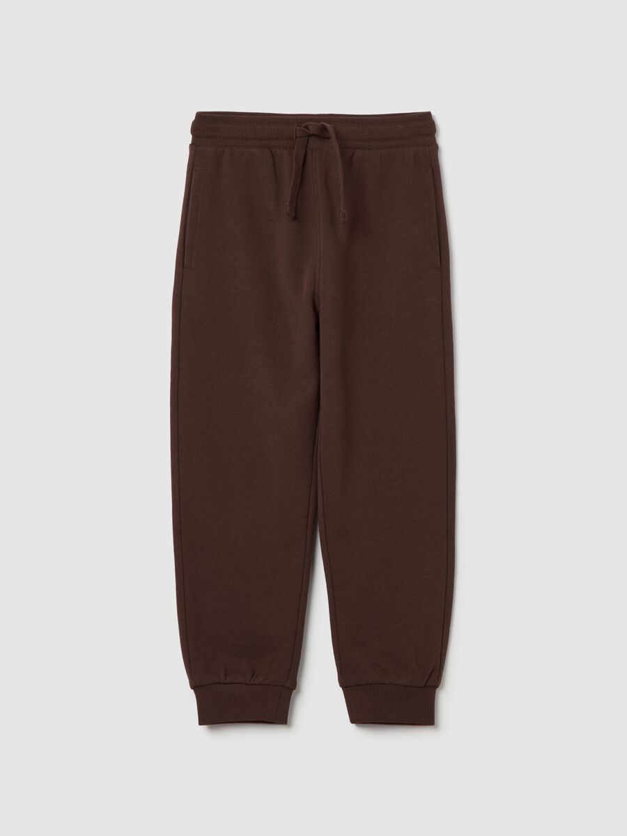 Fleece joggers with pockets and drawstring_0