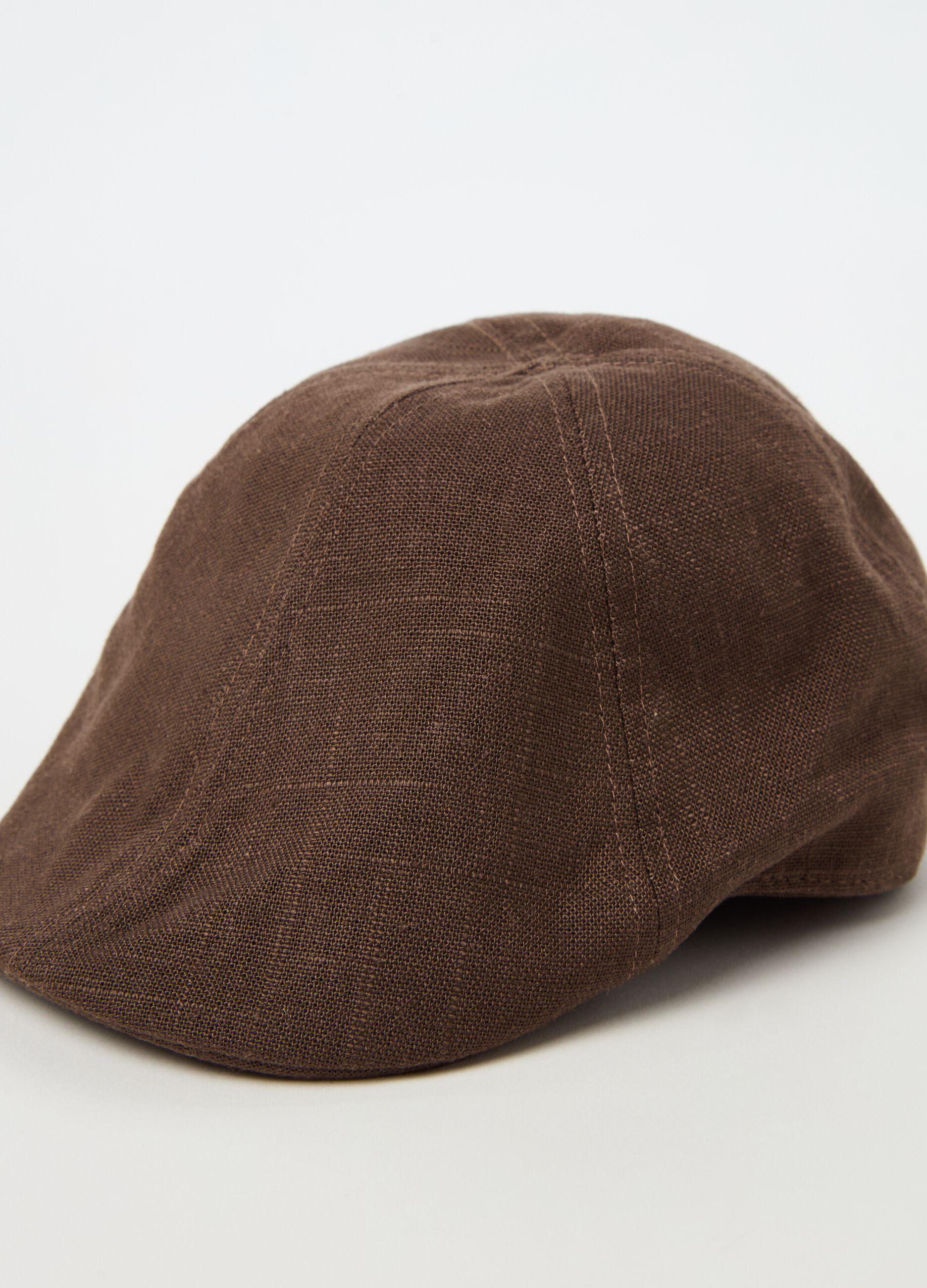 Linen blend flat cap