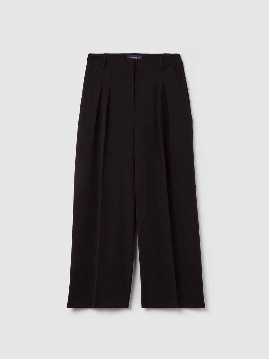 Contemporary wide-leg trousers with darts_0