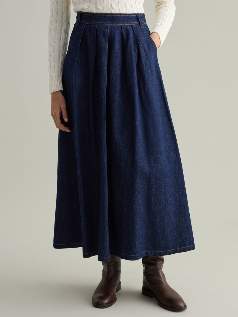 Long full skirt in denim_1