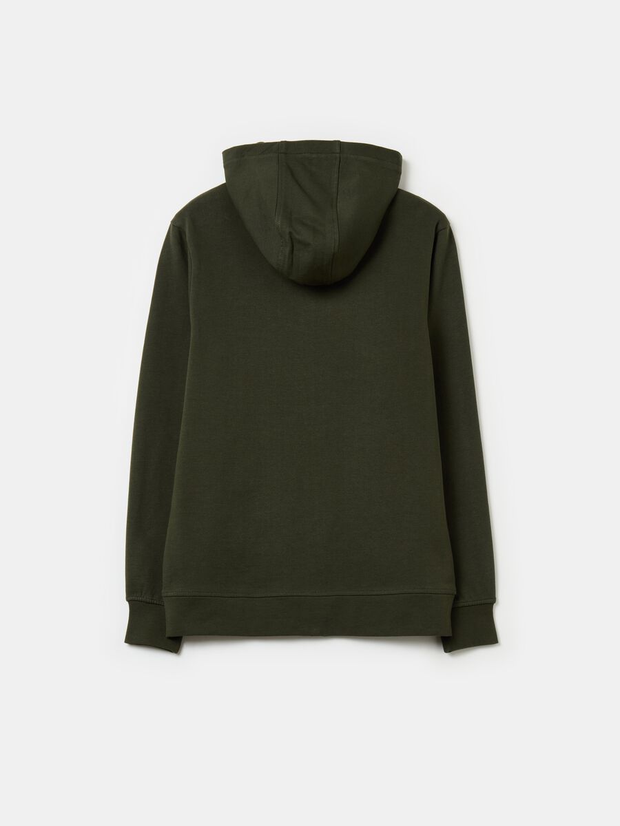 Solid colour full-zip sweatshirt with hood_1