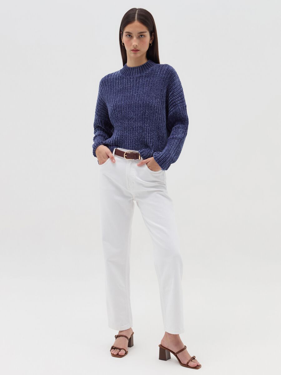 Chenille pullover with mock neck_0