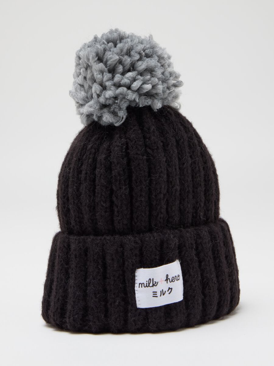 Ribbed hat with pompom_2