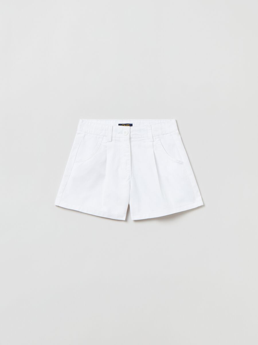 Shorts in twill con pinces_0