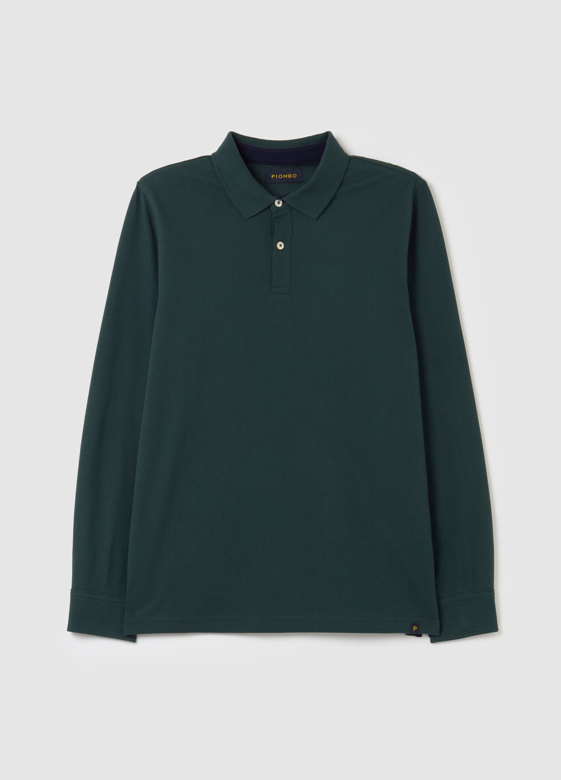 Long-sleeved polo shirt in piquet