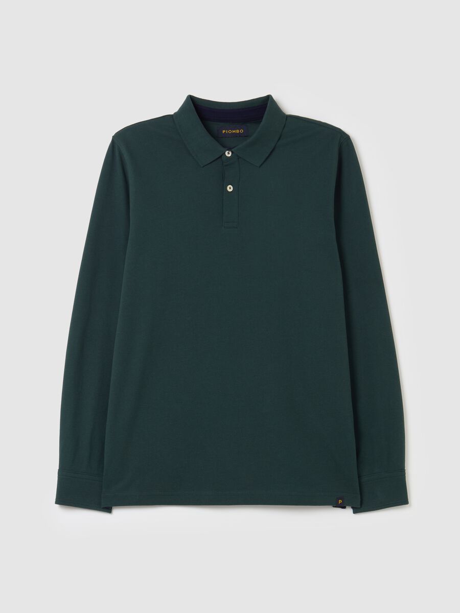 Long-sleeved polo shirt in piquet_4