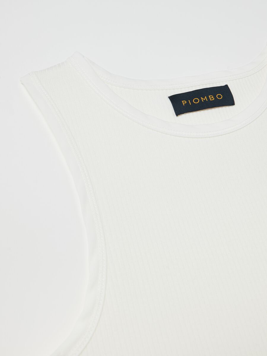 Tank top in ribbed stretch viscose_5