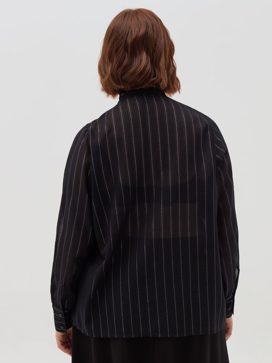 Curvy pinstripe blouse with scarf_3