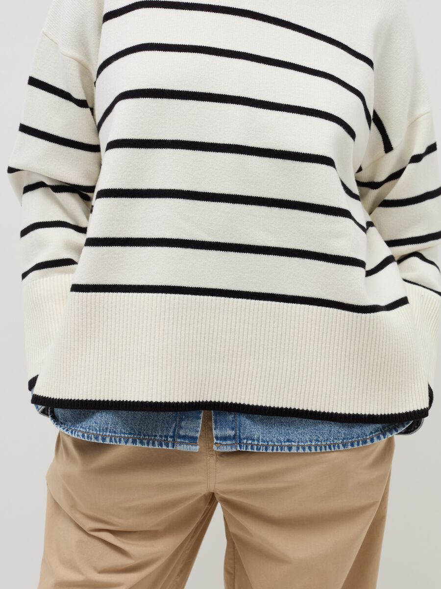 Striped pullover with slits_3