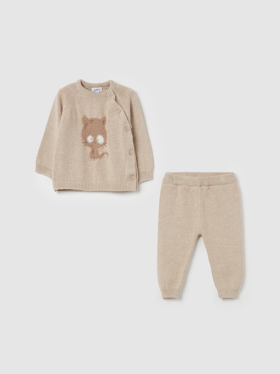 Set pullover e pantaloni disegno gattino_0