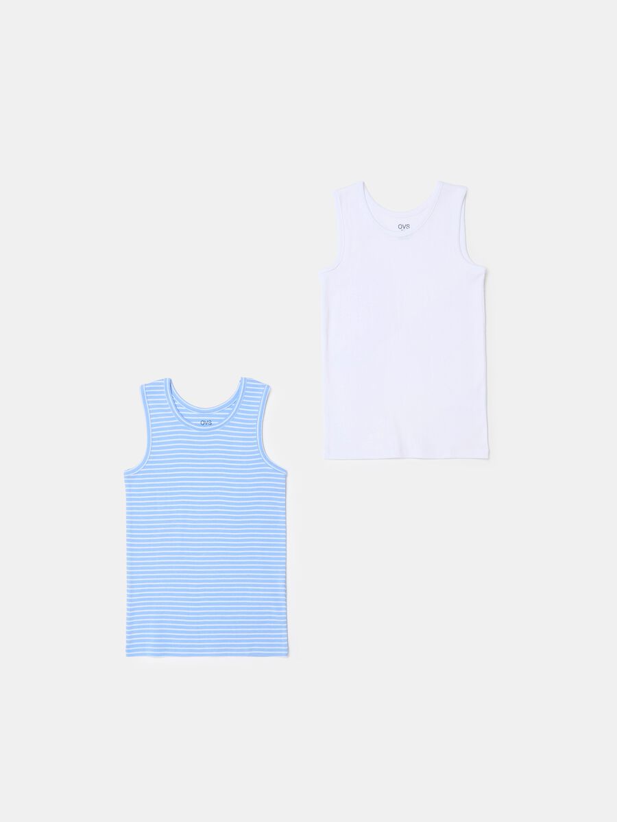 Two-pack racerback vests with striped pattern_0