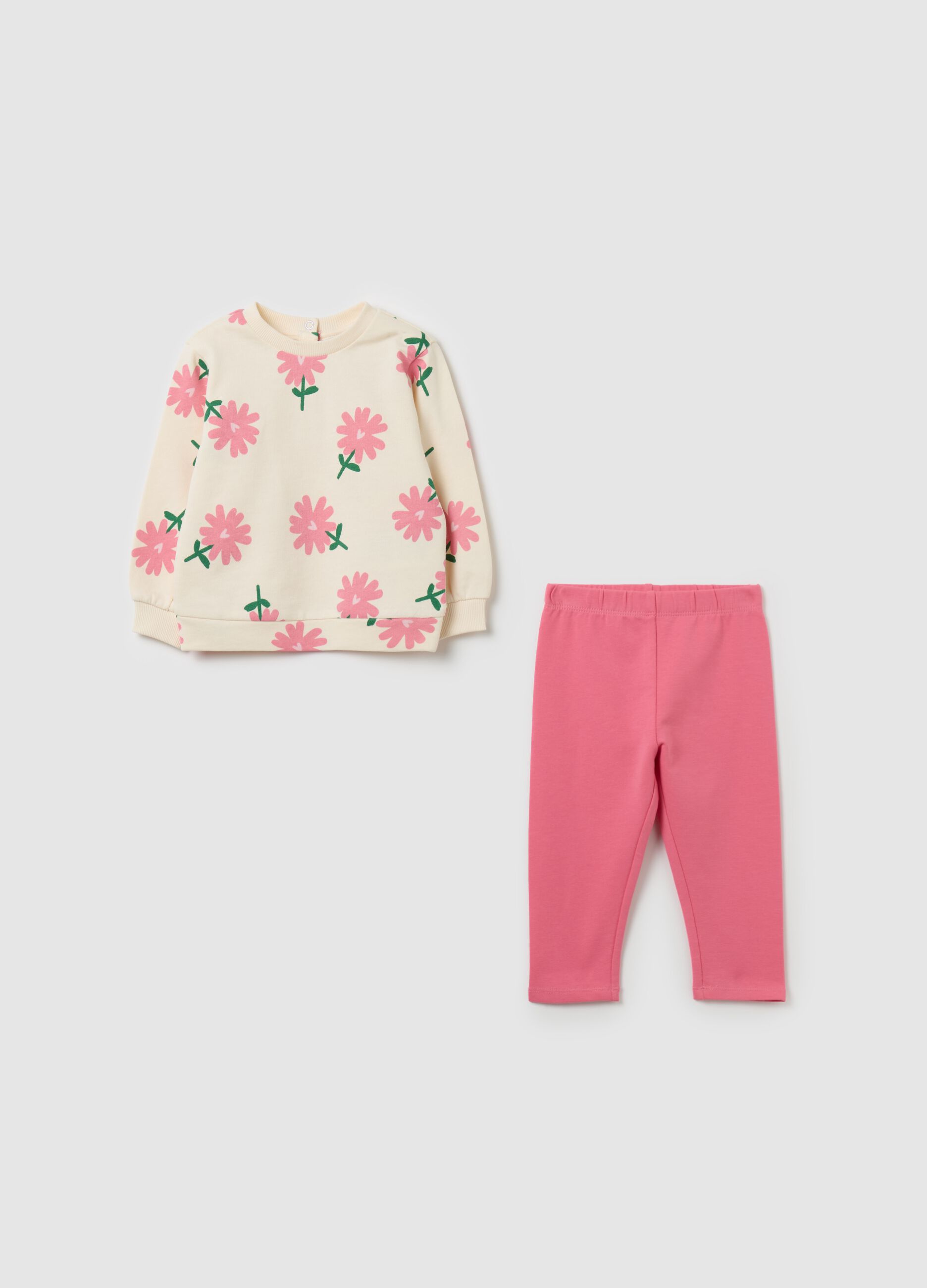 Jogging set with top with flowers print