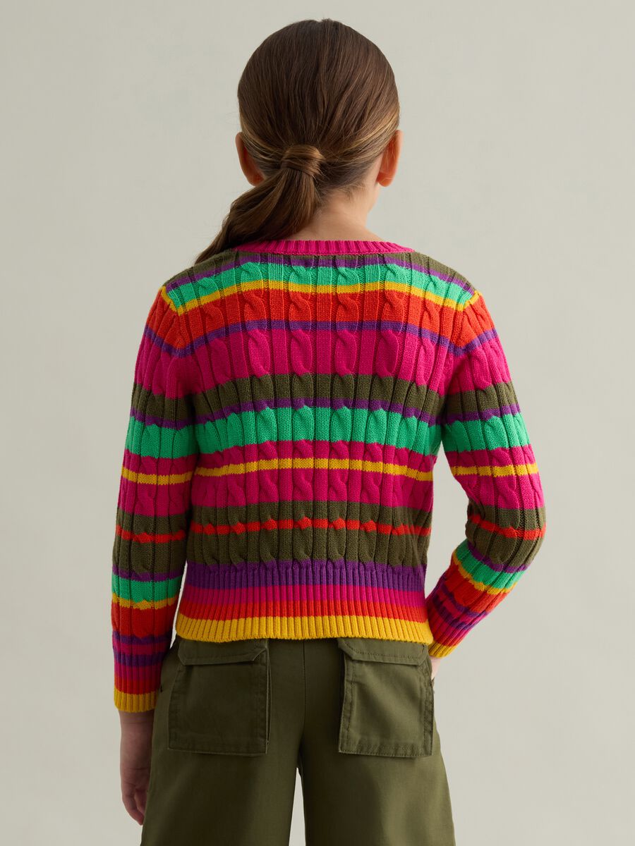 Cotton pullover with striped pattern_1