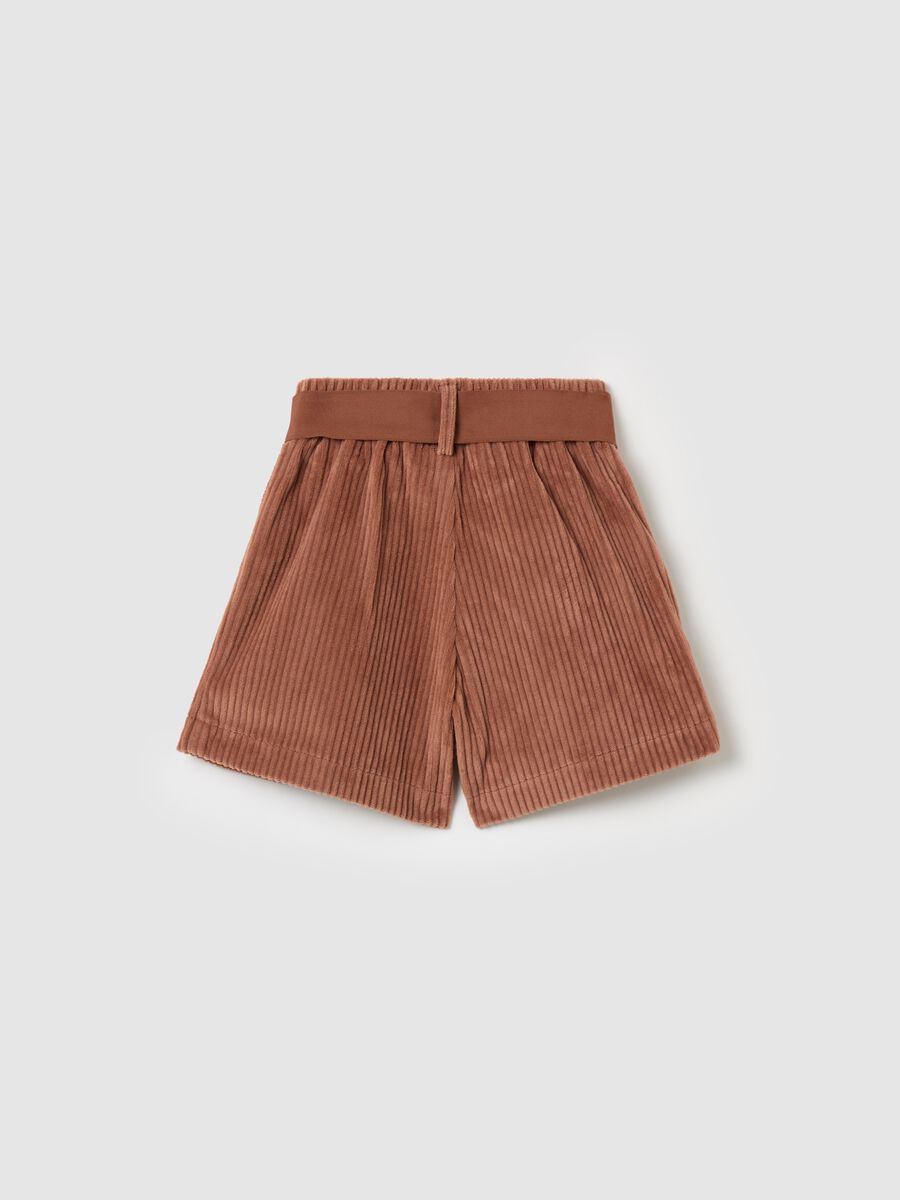 Corduroy shorts with belt_1