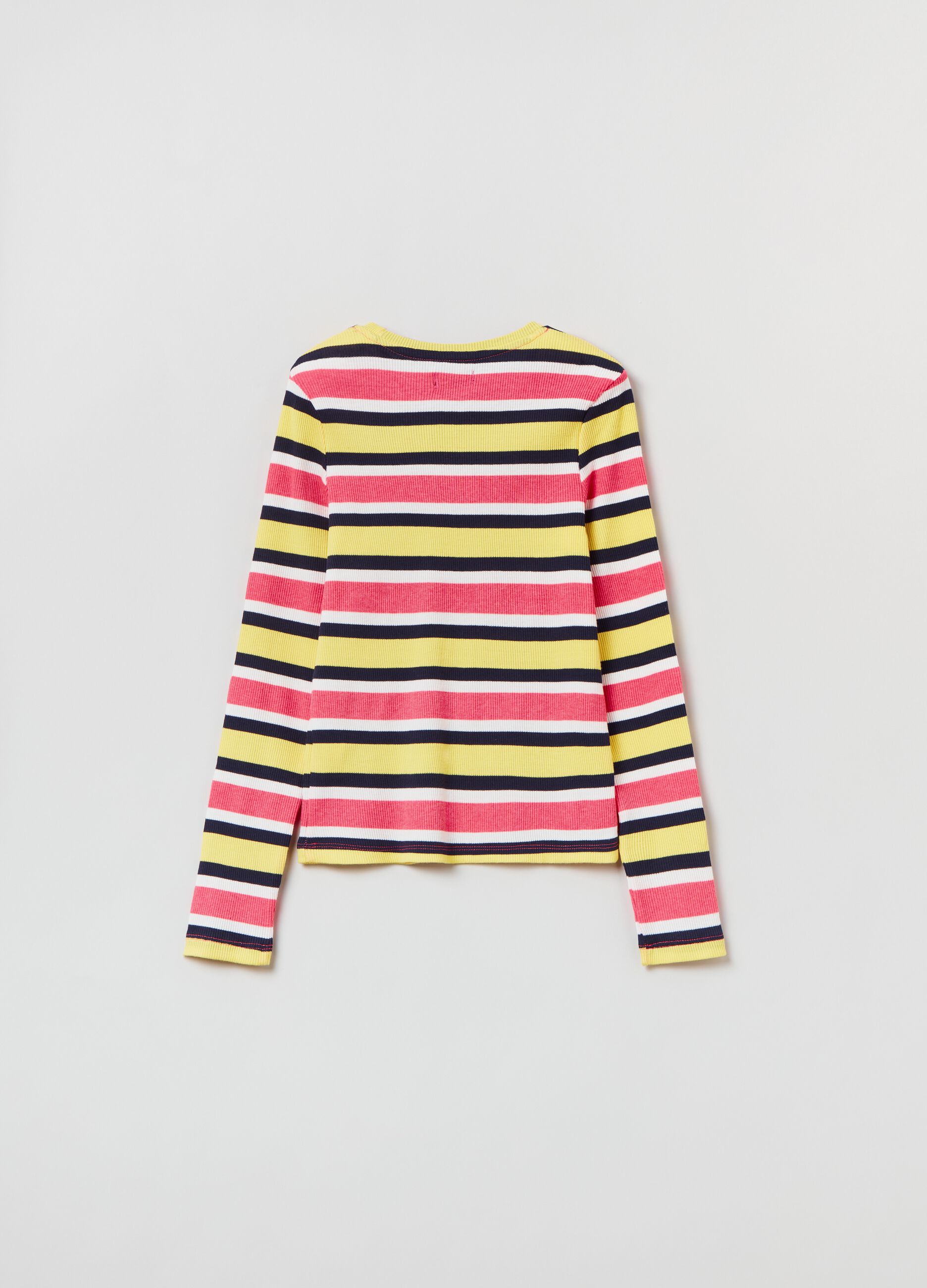 Long-sleeved T-shirt with stripes