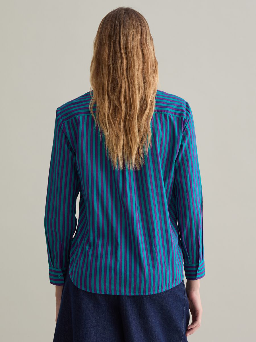 Striped shirt with Mandarin collar_4