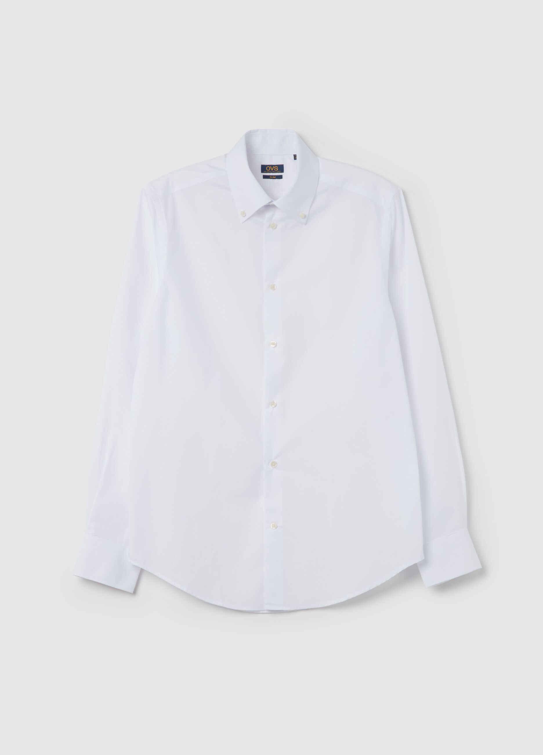 Slim-fit shirt with button-down collar