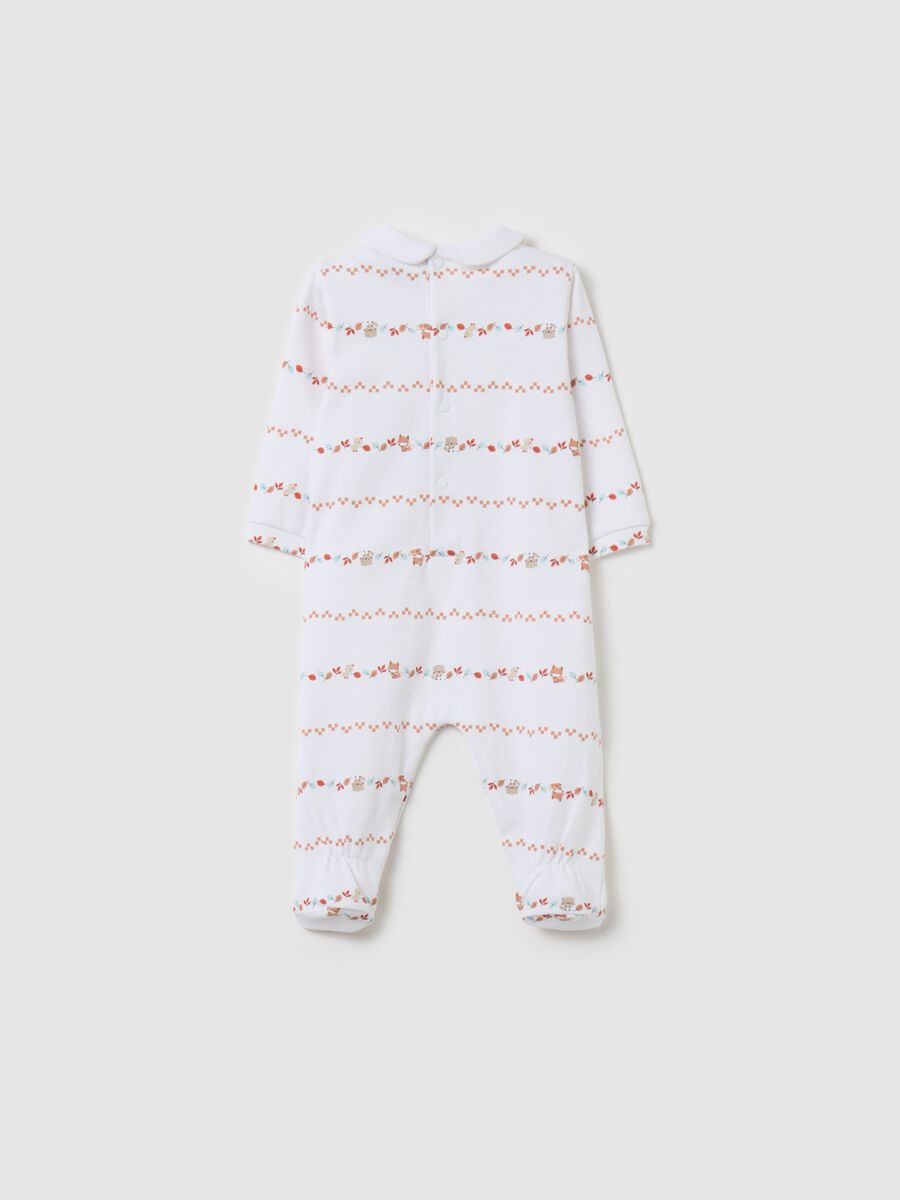 Organic cotton onesie with feet and print_1