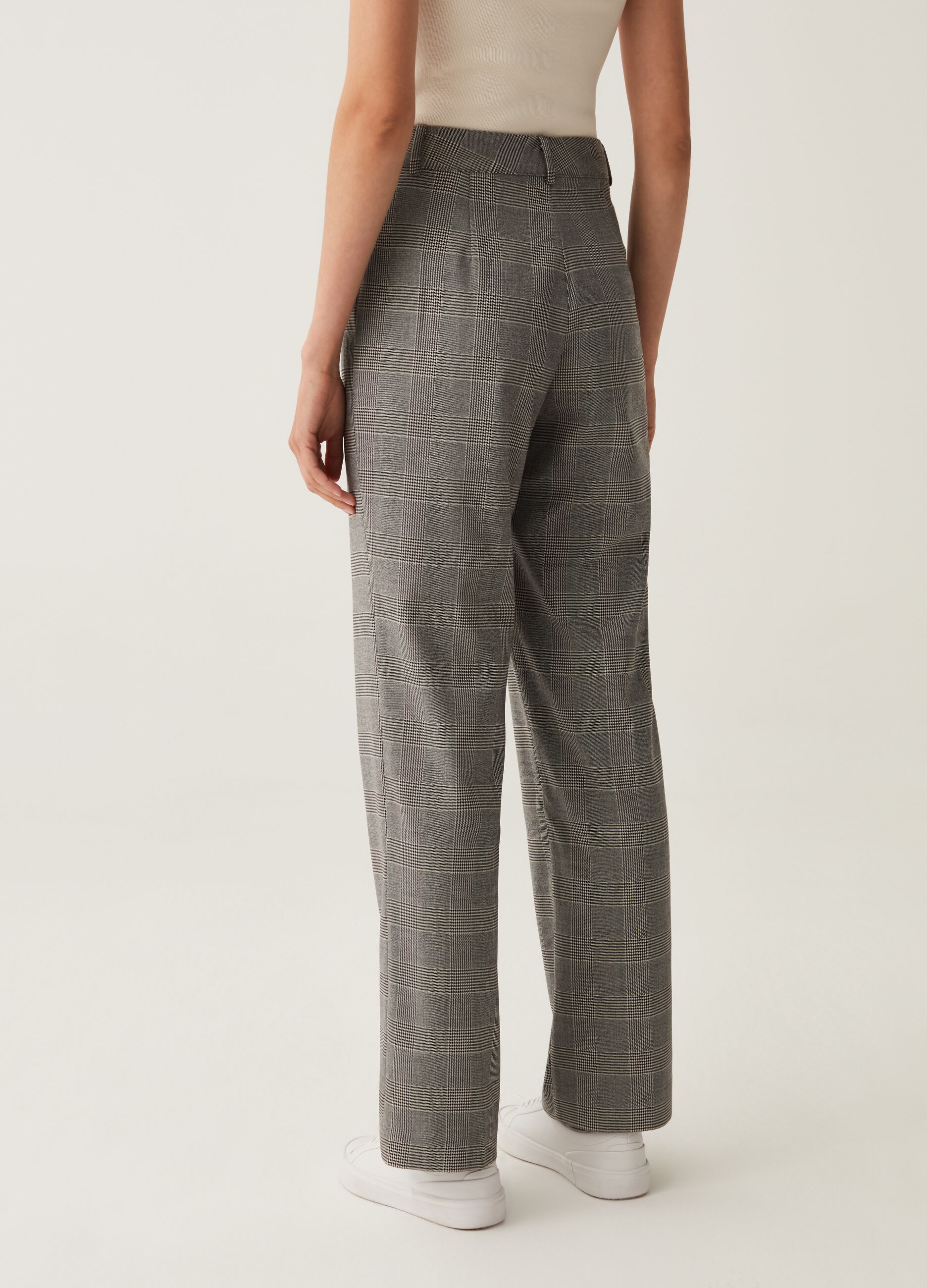 Stretch wide-leg trousers