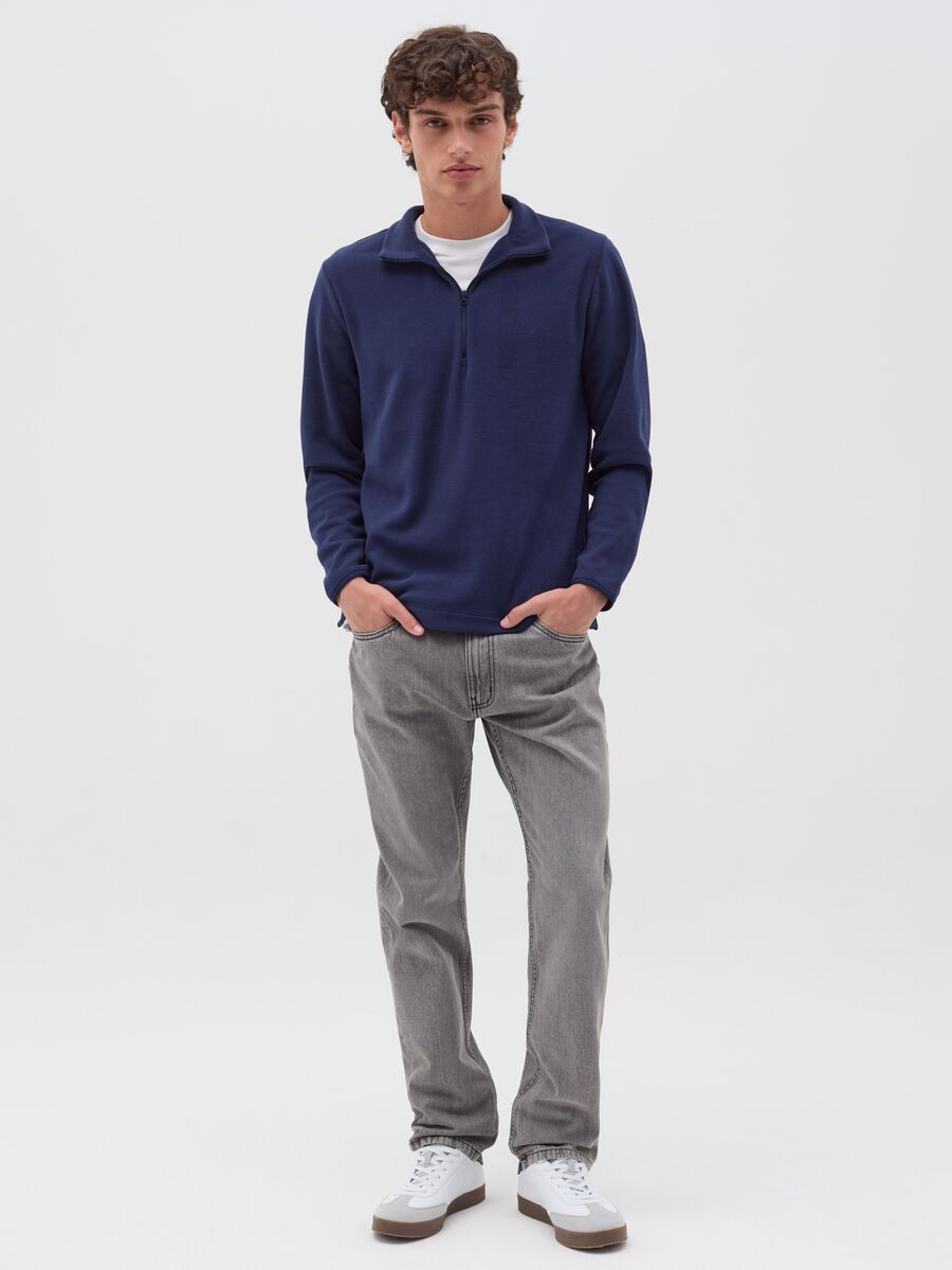 Half-zip sweatshirt in fleece_0