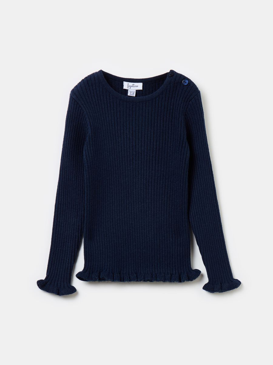 Ribbed pullover with frills_0