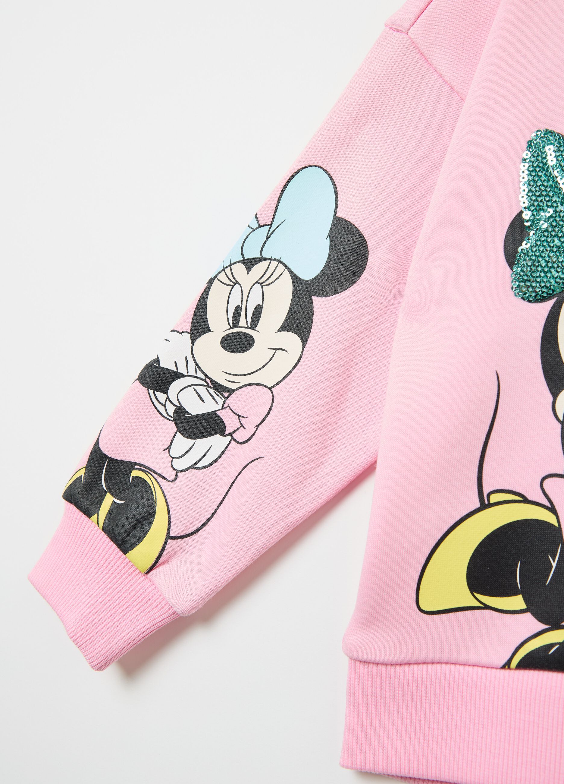 Oversized sweatshirt with Minnie Mouse print with sequins