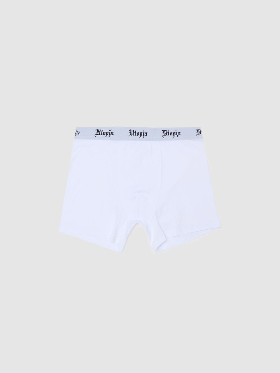 Two-pack Boxers With External Elastic Band White_1