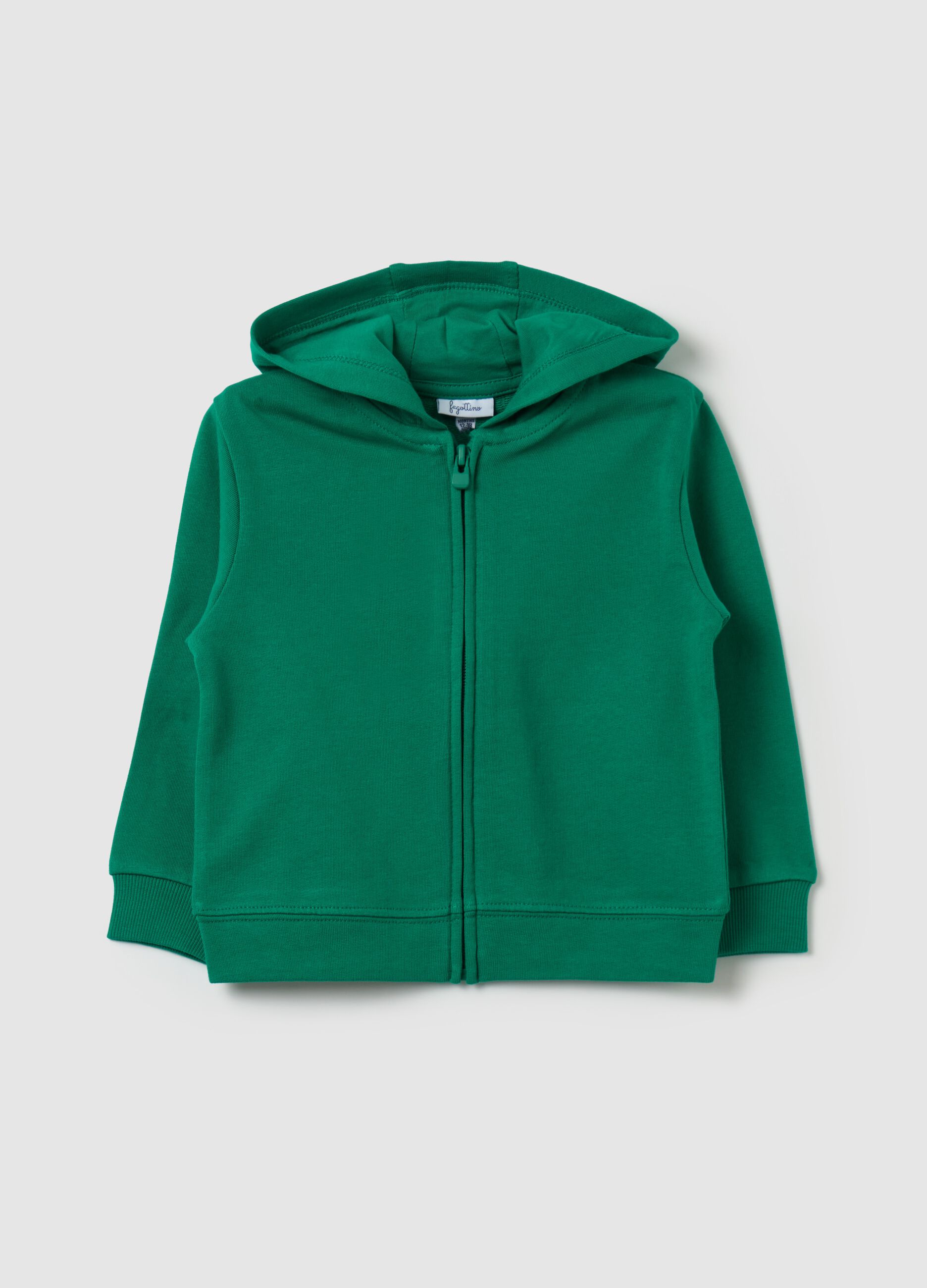 Full-zip sweatshirt in French terry with hood