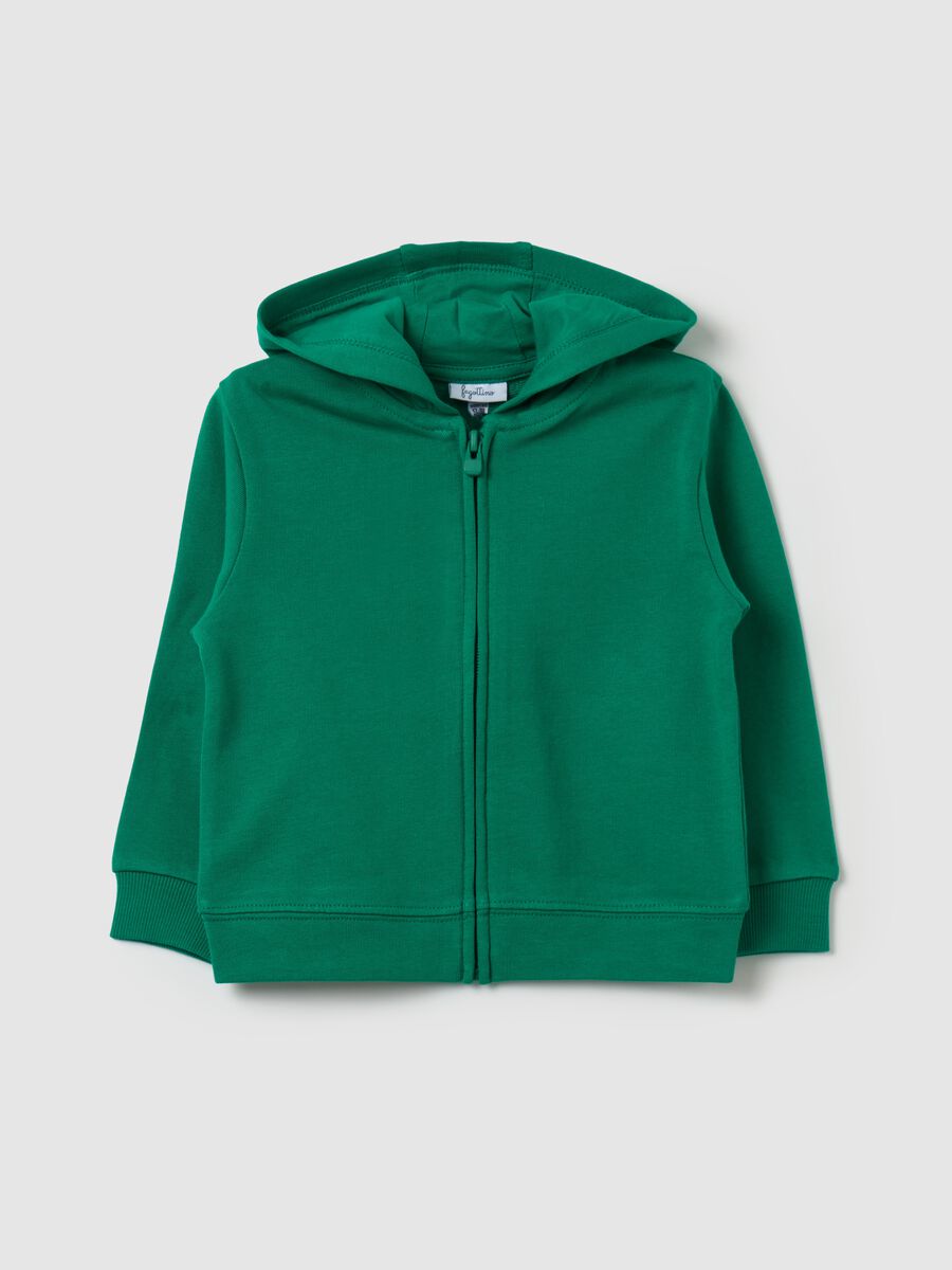 Full-zip sweatshirt in French terry with hood_0