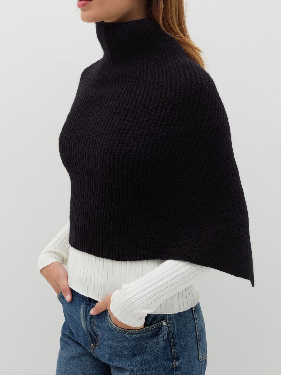 Ribbed knit neck warmer_0