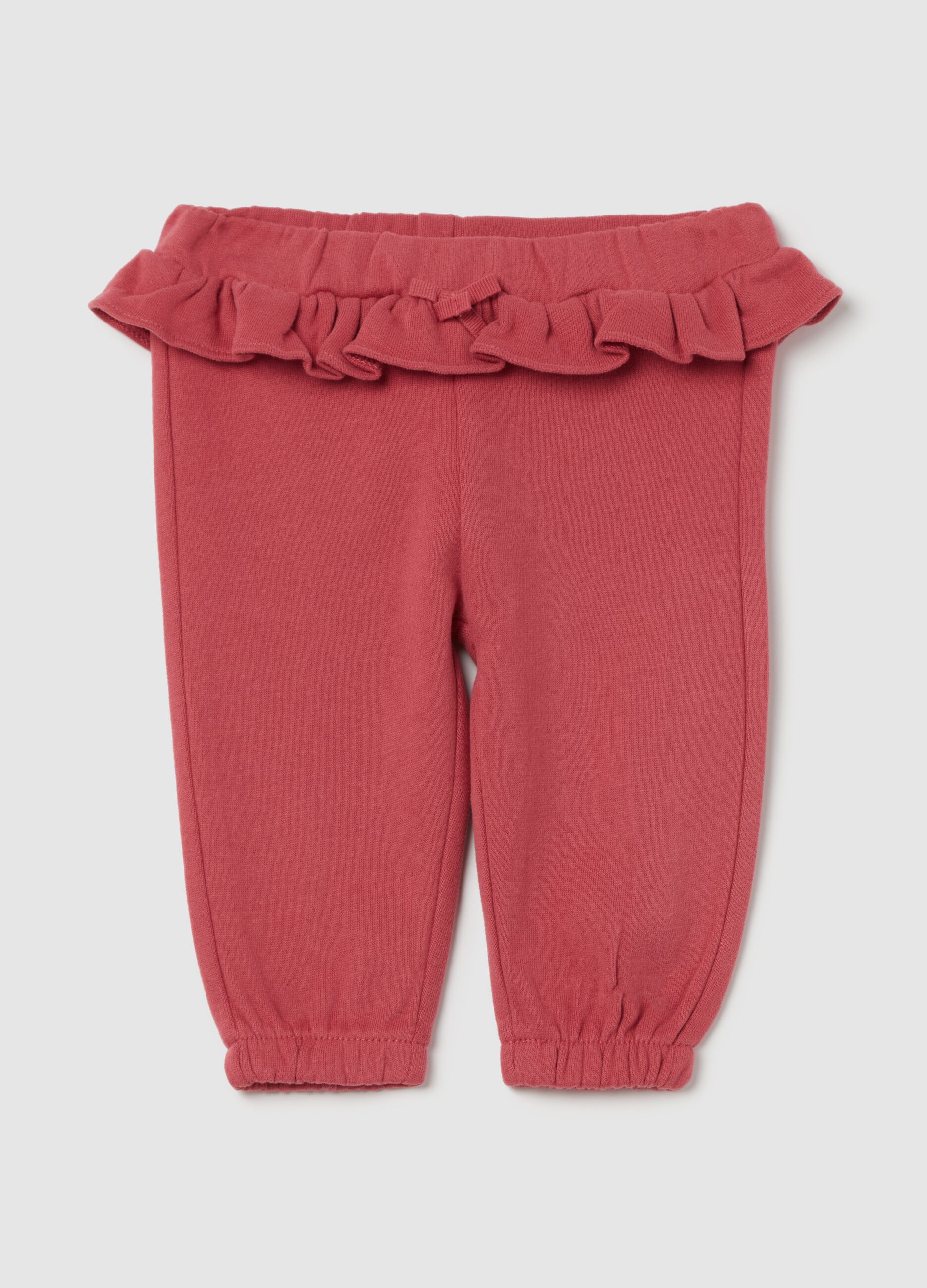 Joggers in organic cotton with frill