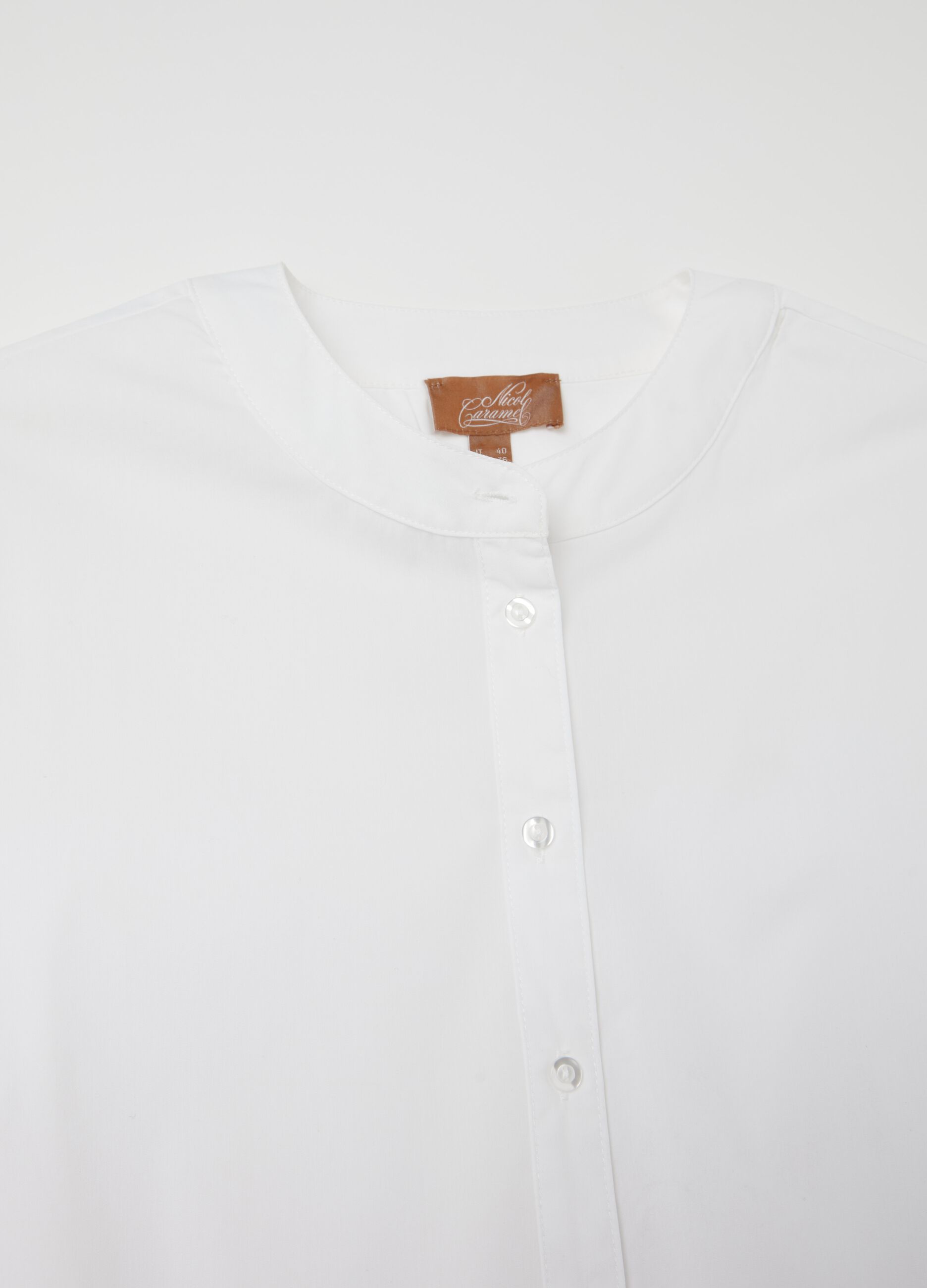 Maternity shirt with mandarin collar