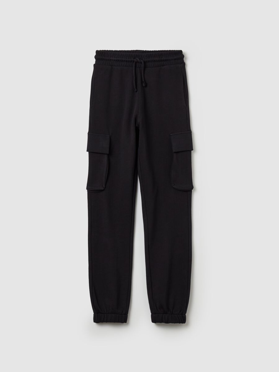 Cargo joggers with drawstring and pockets_3