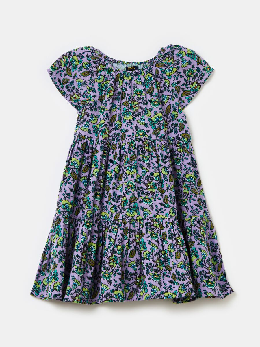 Cotton dress with floral pattern_0