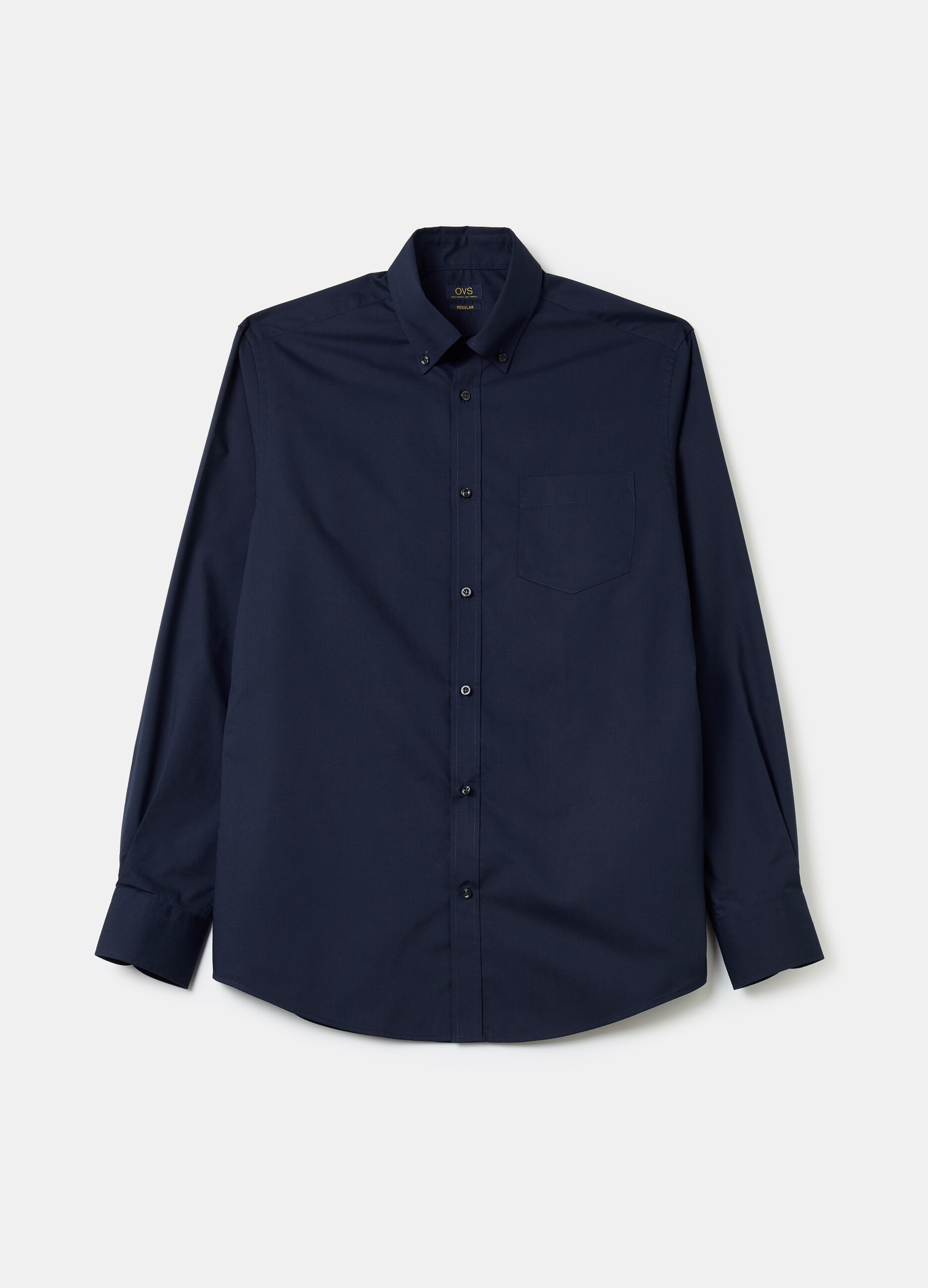 Regular-fit shirt with button-down collar