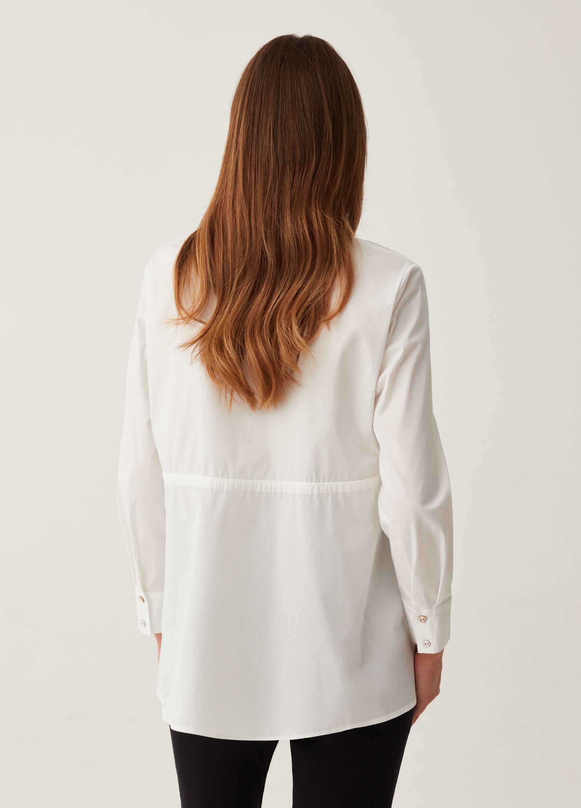 Maternity shirt in stretch poplin