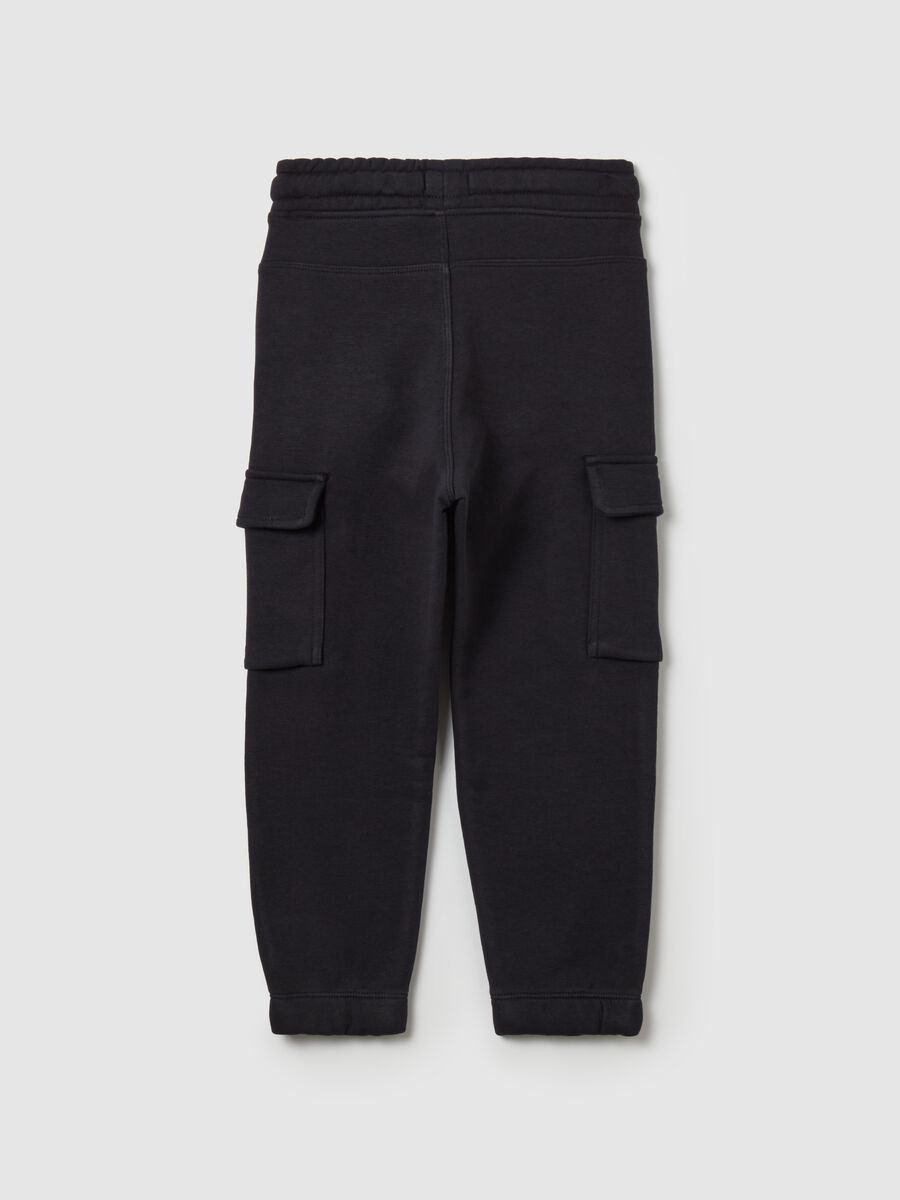 Cargo joggers in fleece with drawstring_1