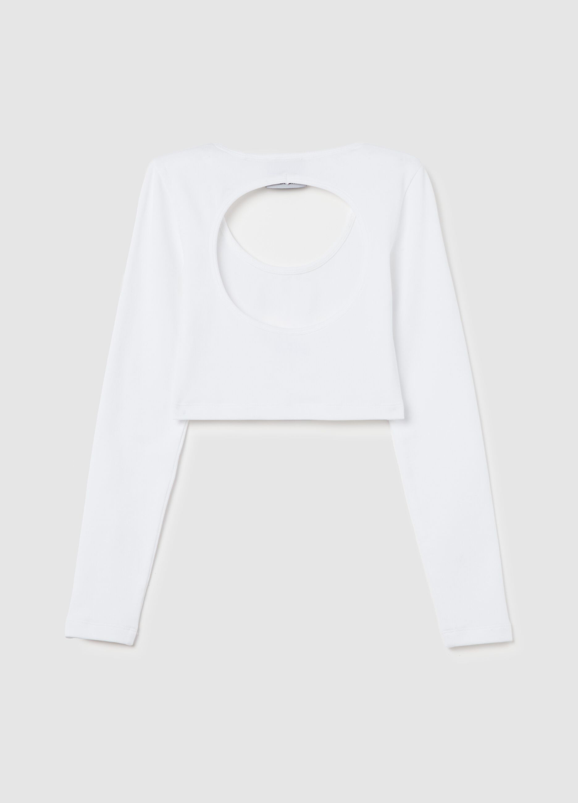 Cut Out Crop Longsleeve White