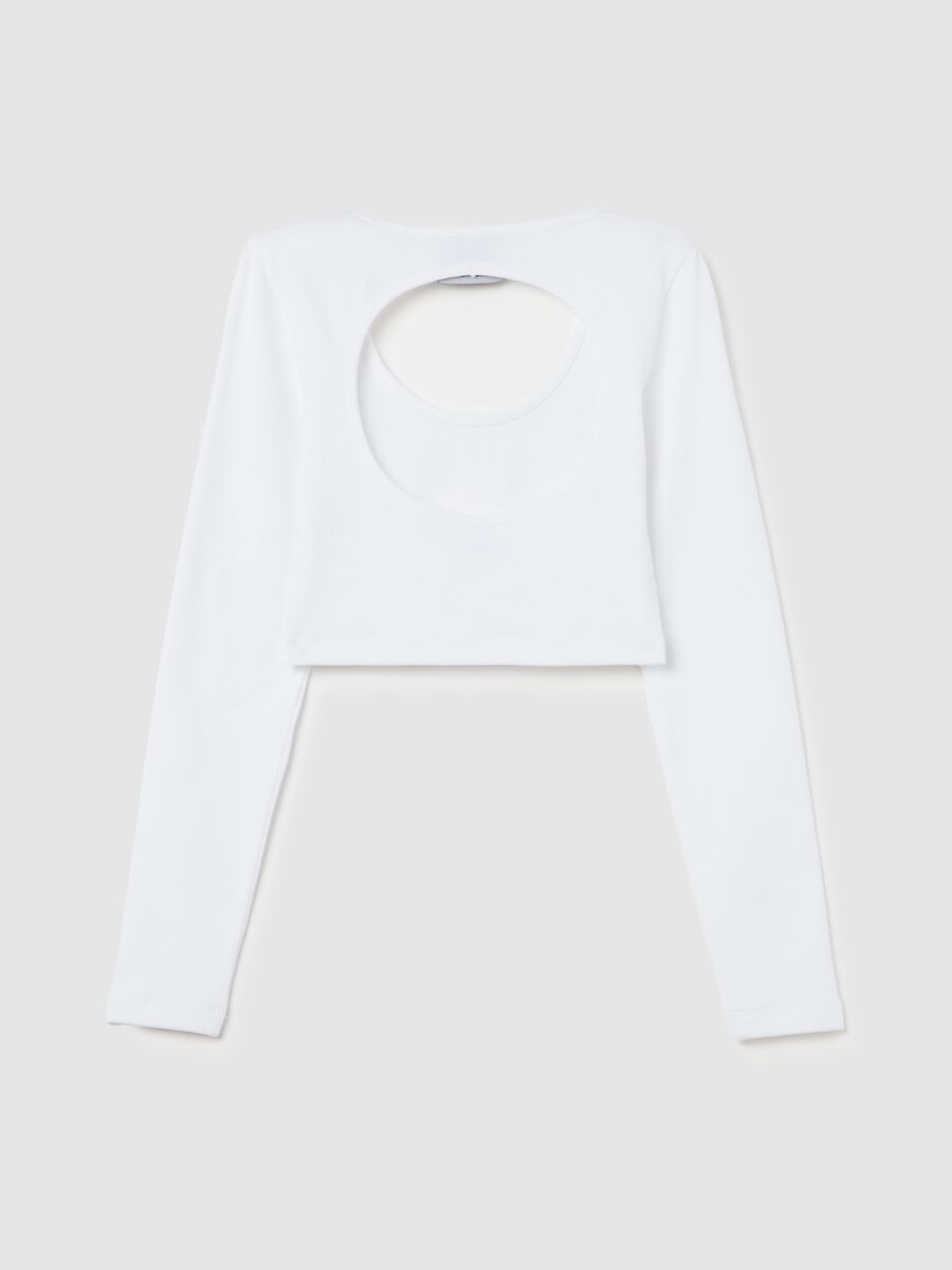 Cut Out Crop Long-sleeved White_6