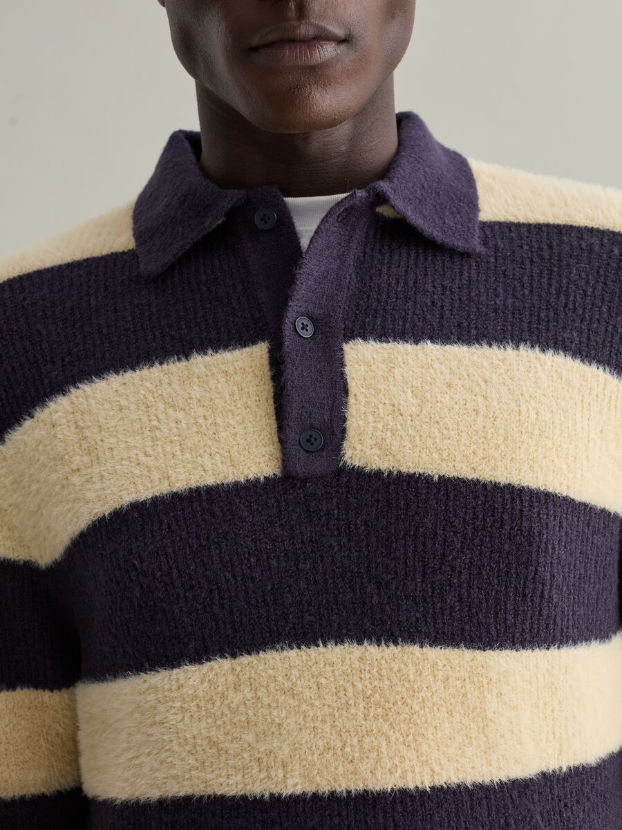 Striped pullover with polo neckline_2