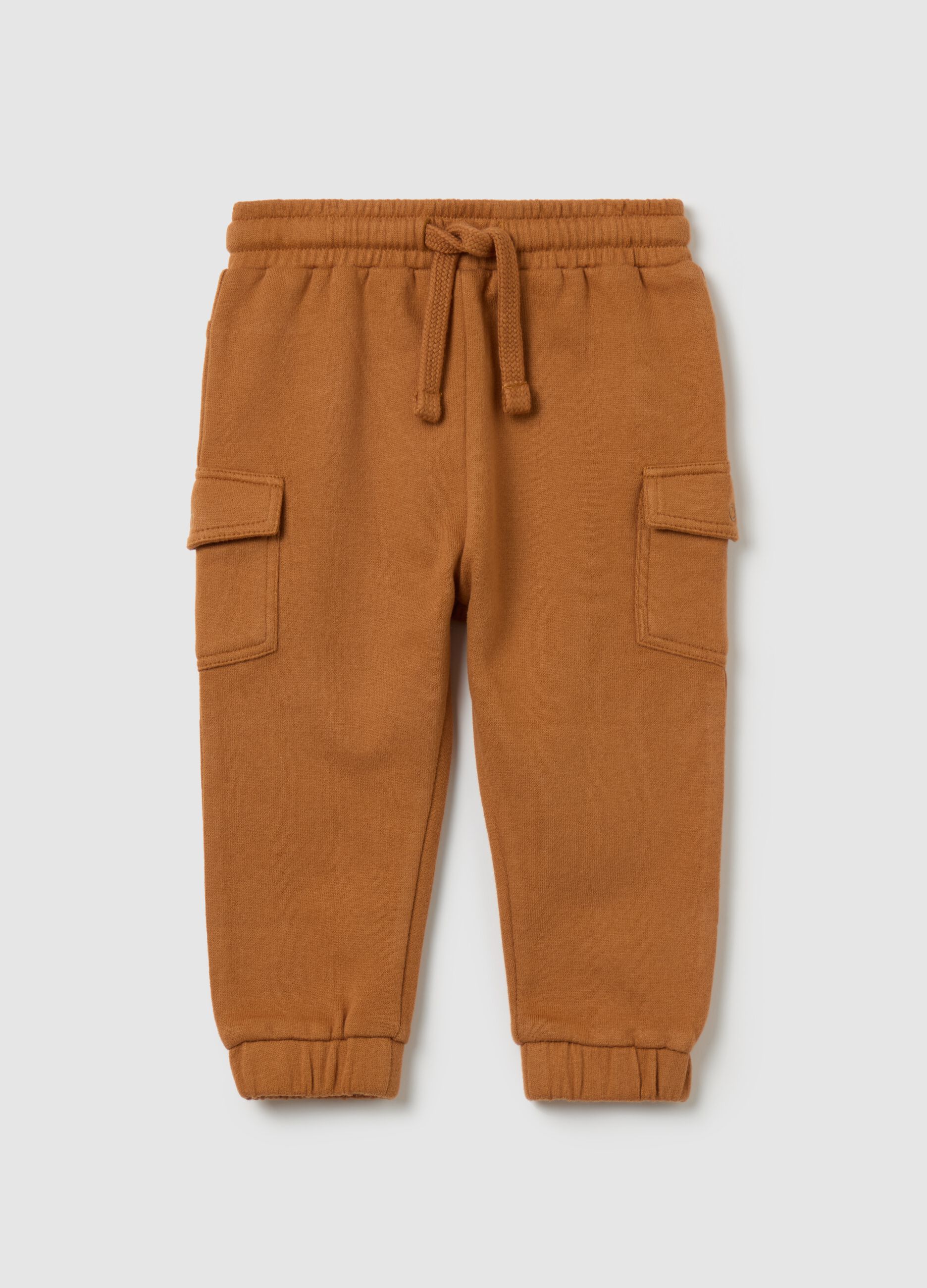 Fleece joggers with pockets and drawstring