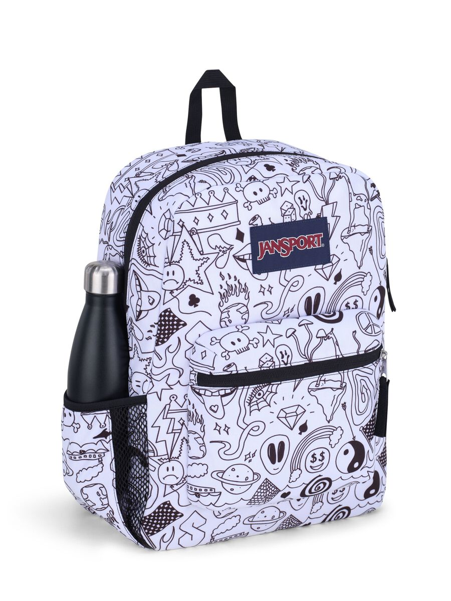 Cross Town backpack with black and white symbols_1