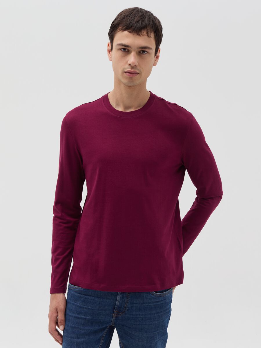 Long-sleeved T-shirt with round neck_1