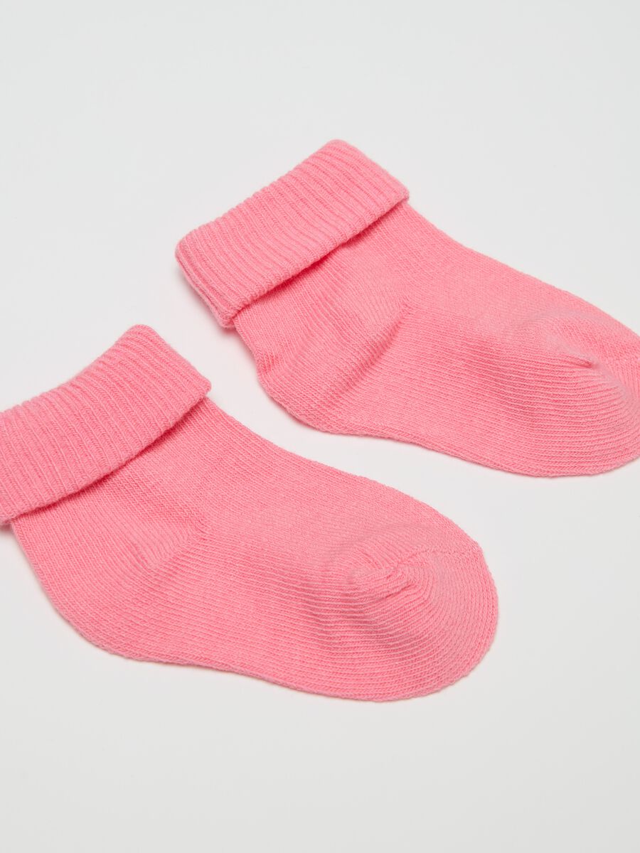Three-pair pack stretch socks with turn ups_0